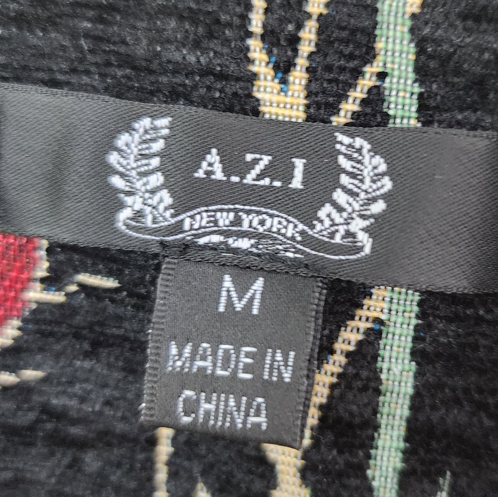 A.Z.I New York Desiree Black Floral Embroidered Beaded Bomber Jacket Sz Medium - Picture 9 of 9